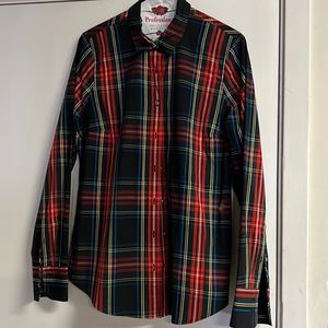 Jcrew tartan plaid cotton and elastane slim fit.